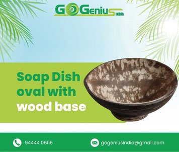 Soap Dish oval with wood base